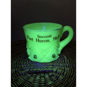 EAPG CUSTARD SOUVENIR PORT HURON Michigan. Antique Souvenir Cup
